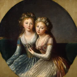 Portræt af storfyrstinderne Alexandra Pavlovna og Elena Pavlovna af Rusland, 1796